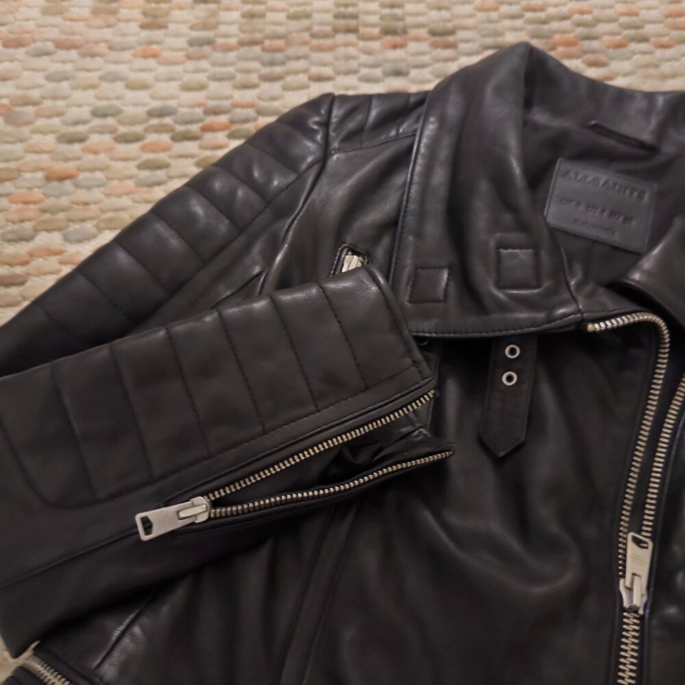 AllSaints Leather Biker Jacket | US4 - Picture 6 of 7